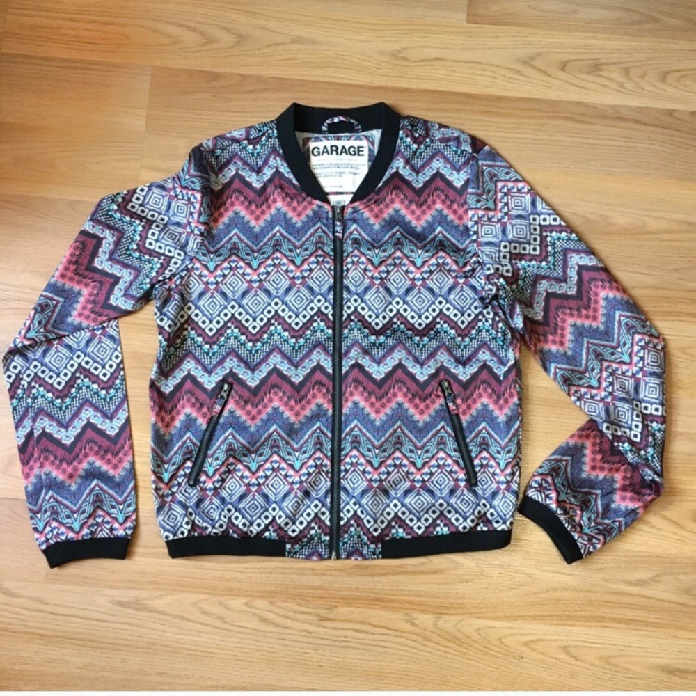 Garage Women's Multicolor Aztec-Print Bomber Jacket
